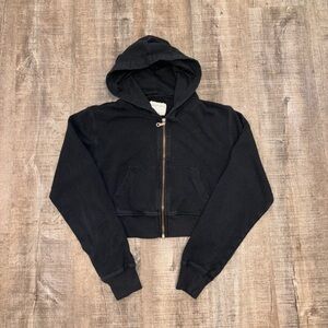 Aeropostale Black Cropped Zip Up Hoodie